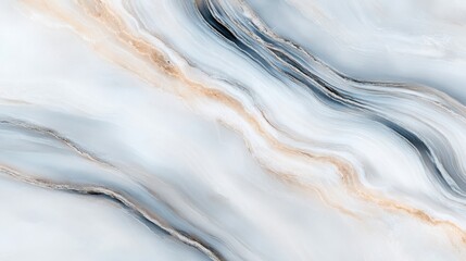 Obraz premium Elegant abstract marble texture showcasing soft blue, gray, and gold hues, perfect for backgrounds and decorative designs.