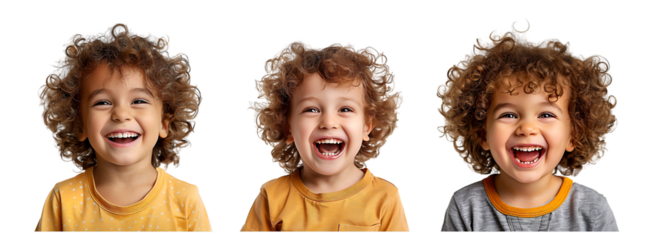 Happy baby boy smiling on transparent background
