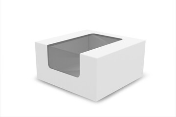 paper box for fast food package on a white background, mock up, 3d illustration, 3d rendering
