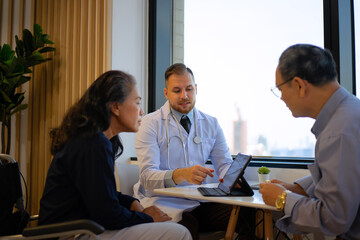 Senior people are meeting with doctor.