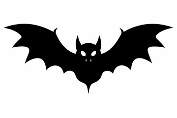 Halloween Horror Bat Black Silhouette.