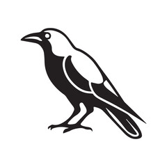 crow sitting vector silhouette isolated