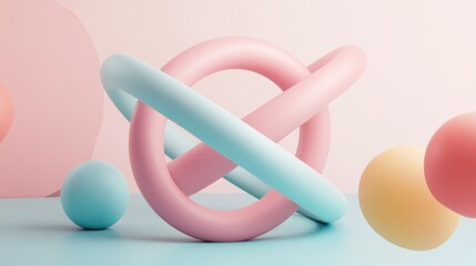 Abstract Geometric Shapes in Pastel Colors