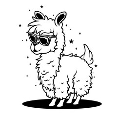 Cute Llama | Llama With Sunglasses | Llama | Magical Llama | Safari Animal | Alpaca | Wildlife | Wild Animal | Original Illustration | Vector and Clipart | Cutfile and Stencil