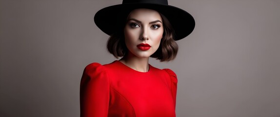portrait of a woman in red hat