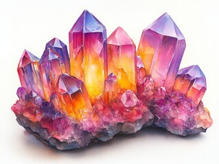 Vibrant crystal cluster showcasing stunning colors and intricate formations. Ideal for nature, beauty, and spirituality themes.