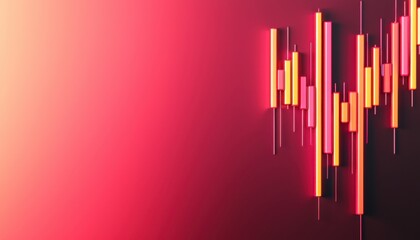 Abstract financial chart with vibrant colors, suitable for illustrating market trends and digital analytics.