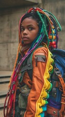 Cyborgized face with complex structure. Generative AI