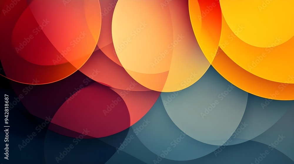 Poster abstract background with overlapping circles and gradient colors