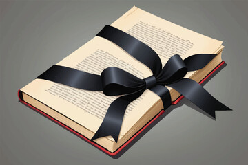 book Box of gift with white and black ribbon