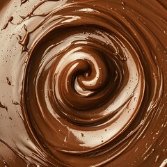 3d render Abstract dark brown color flowing liquid. Coffee or chocolate liquid Swirl flowing waves for background