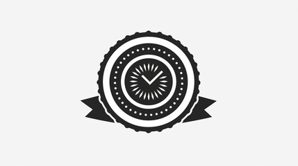 Stylized graphic of a circular badge with a clock design, highlighting the concept of time in a minimalist aesthetic