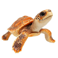 Naklejka premium cute turtle looking isolated on white