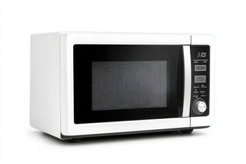 Fototapeta premium White countertop microwave with digital controls