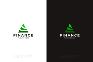 abstract letter A finance logo design vector  illustration