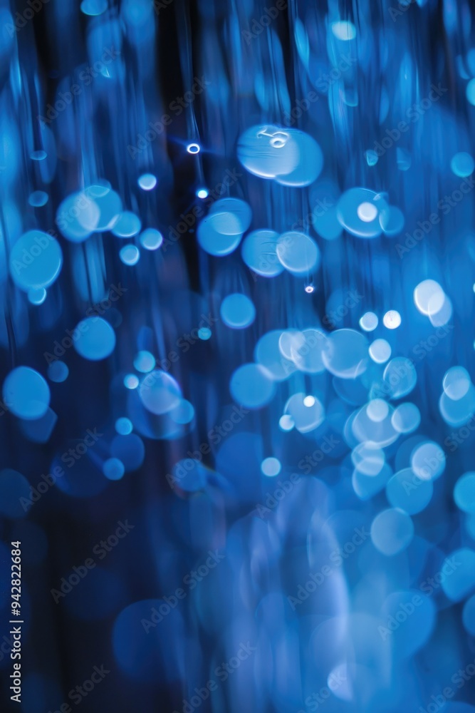 Poster A close-up view of multiple water droplets, blurred due to camera settings