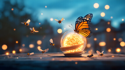 The lightbulb background