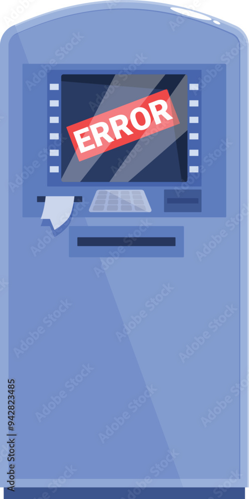 Poster broken atm is displaying an error message on a bright screen