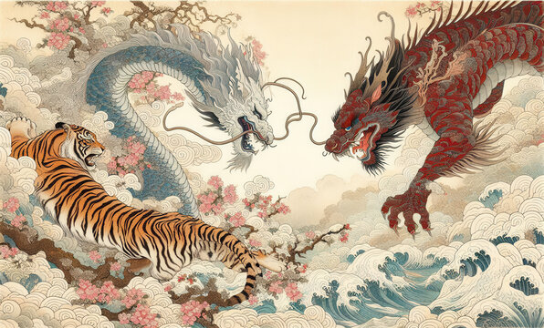 Tiger And Dragon」の写真素材 | 40,077件の無料イラスト画像 | Adobe