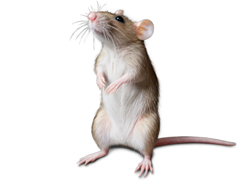 "Realistic Rat Image - High-Quality Rodent Illustration"  isolated on a transparent Background