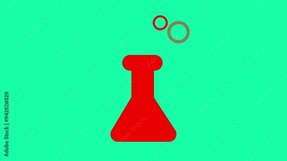 Poster flask lab icon vector design template.