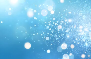 Obraz premium Colorful Bokeh Lights on Blue Background. Vector Illustration Of Wallpaper Backdrop
