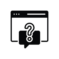 Black solid icon for faq
