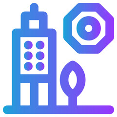 Fototapeta premium city setting icon vector illustration of smart city symbol perfect gradient line vector background 