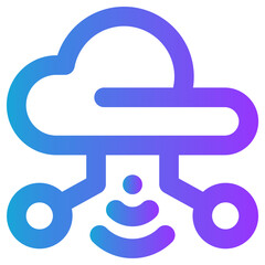 cloud computing icon vector illustration of smart city symbol perfect gradient line vector background 