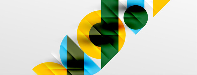 Round shapes, circles and lines minimal geometric background. Vector Illustration For Wallpaper, Banner, Background, Card, Book Illustration, landing page