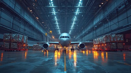 Majestic Airbus A320 in Hangar, Ready for Takeoff