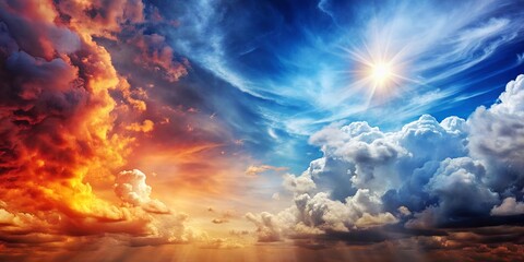 A stunning landscape where the sky meets both heaven and hell simultaneously