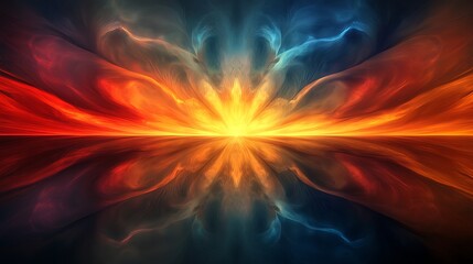 Abstract Digital Artwork with Vibrant Colors and Swirling Patterns.