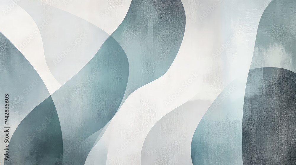 Canvas Prints Modern abstract backdrop featuring a mix of neutral gray and refreshing aquamarine shapes.