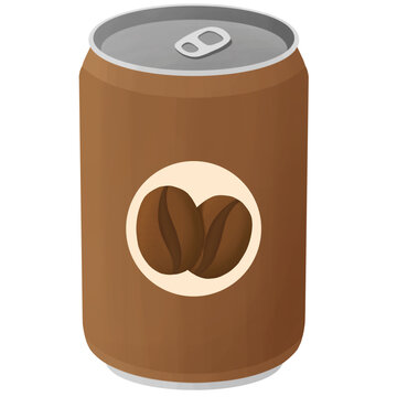 brown coffee can with coffee beans clip art preview