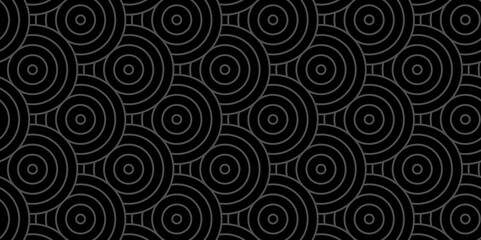 Seamless vector overlapping ocean spiral pattern and abstract circle wave lines. modern black and gray stripe geomatics diamond create retro square line backdrop pattern background.