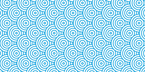 Overlapping creative diamond circle abstract blue pattern background with waves texture. geometric digital fabric pattern circles floral and spiral round lapping blue retro background.