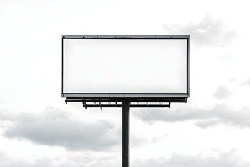 Blank Billboard Against a White Sky