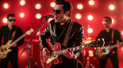 Obraz premium Rock Band Performing Live on Stage