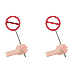 hand holding a stop sign