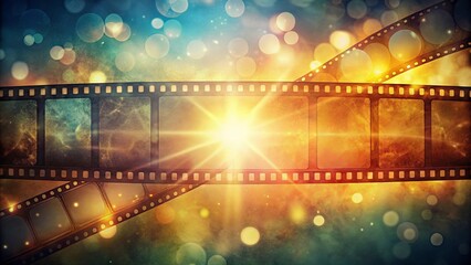 Fototapeta premium Abstract light leak flare on 8mm film texture background with lomo effect