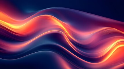 Abstract Swirling Neon Waves Background