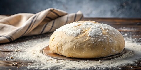 Obraz premium Freshly kneaded dough, ready to bake, with yeast for baking bread and pastries