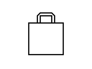 シンプルなショッパーアイコンE：黒線