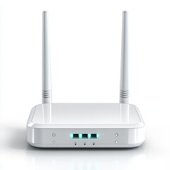 White Wireless Router isolated on white background
