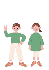 フラットデザインの人物イラスト