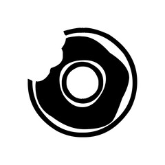 Donut icon black and white