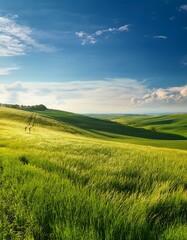 Fototapeta premium Countryside landscape grassland panoramic.