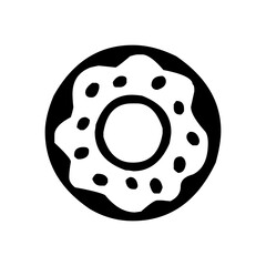 Donut icon black and white