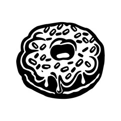 Donut icon black and white